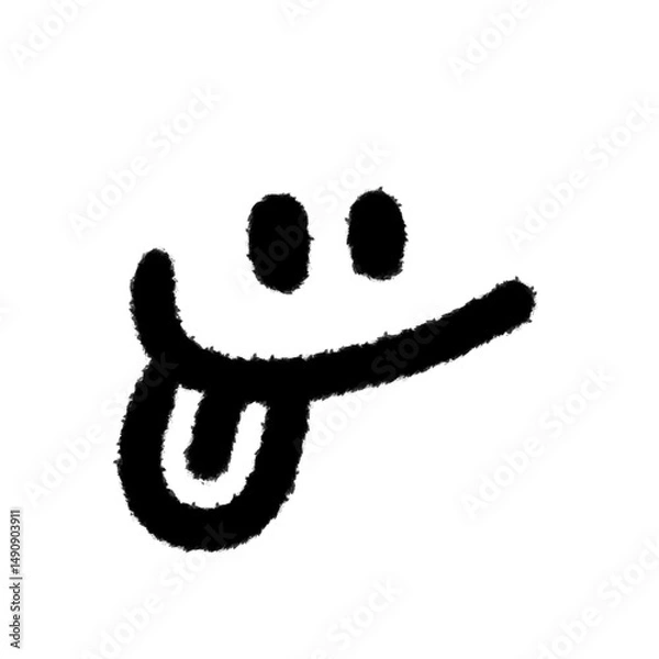 Fototapeta smile happy png cute cartoon handwrite design kid and art doodle retro design pen outline element