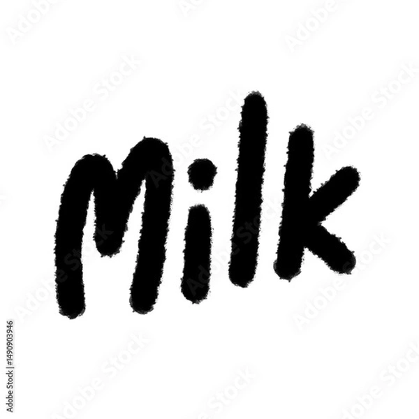 Fototapeta milk png cute cartoon handwrite design kid and art doodle retro design pen outline element