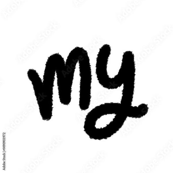 Fototapeta my png cute cartoon handwrite design kid and art doodle retro design pen outline element