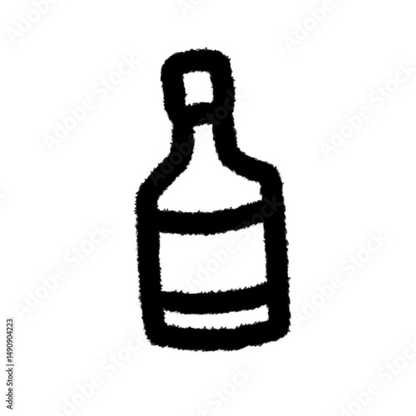 Fototapeta bottle png cute cartoon handwrite design kid and art doodle retro design pen outline element
