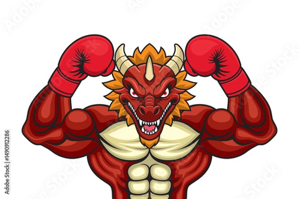 Fototapeta dragon boxing vector illustration design