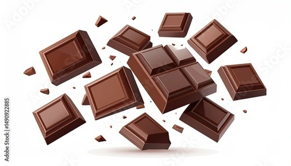 Obraz Chocolate Pieces Exploding.