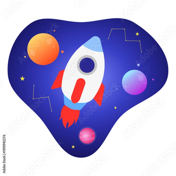 Fototapeta 우주 행성과 우주선 space planets and spacecraft