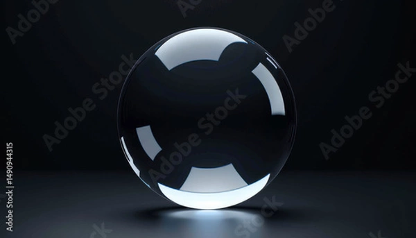 Fototapeta glass sphere on black background