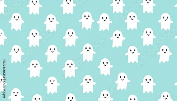 Fototapeta Cute Ghost Pattern Background.