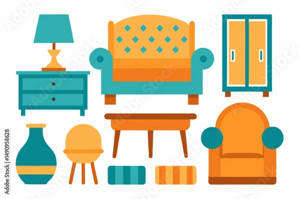 Obraz furniture icons set