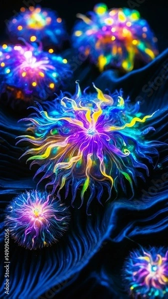 Fototapeta abstract colorful flowers background