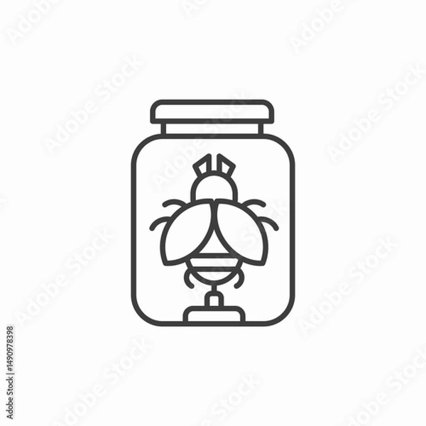 Obraz bug specimen jar icon sign vector