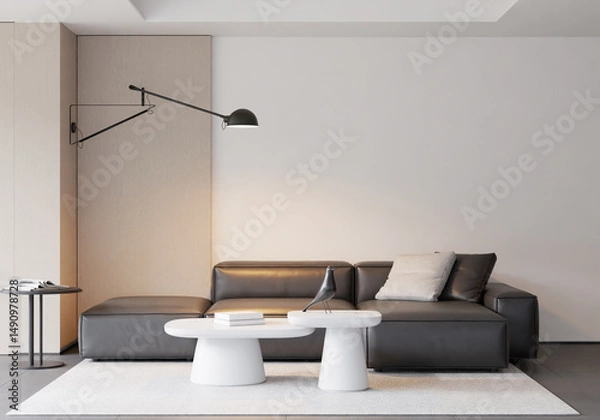 Obraz Modern Minimalist Living Room Interior - 3d Rendering