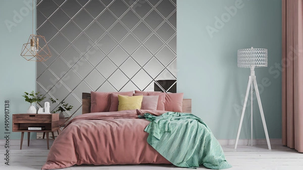 Obraz 3D Removable Acrylic Mirror Wall Stickers Geometric Art Decor Diamond Shape Mirror Tiles Mirror Surface Wall Decals for Home Office School Classroom Teen Dorm Room Decoration