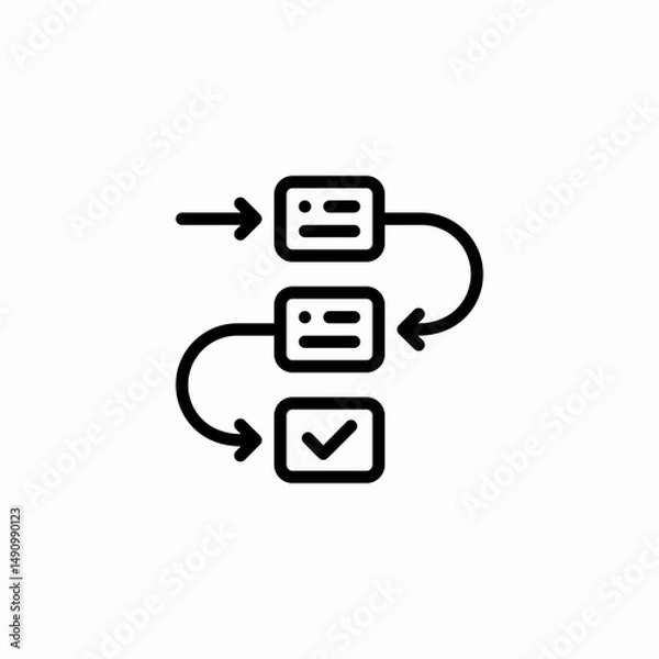 Fototapeta process flow icon sign vector