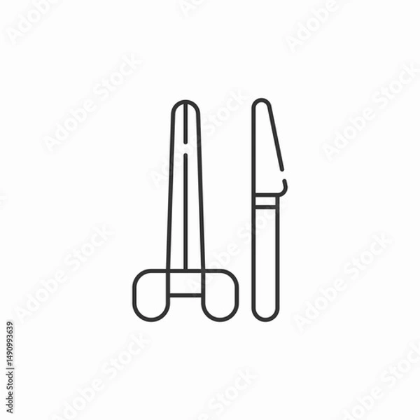 Fototapeta surgical scissors scalpel icon sign vector