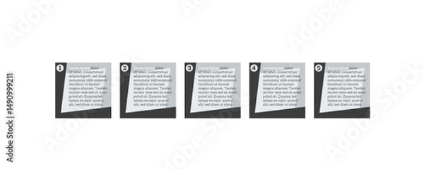 Fototapeta Very simply infographic design with 5 options or steps. Infographics for business concept.