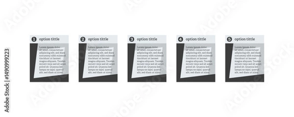 Fototapeta Very simply infographic design with 5 options or steps. Infographics for business concept.