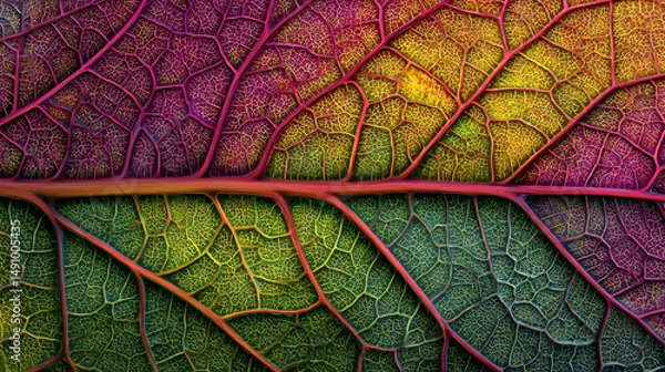Fototapeta vivid pattern on leaf surface