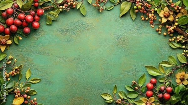 Fototapeta Autumnal frame design background