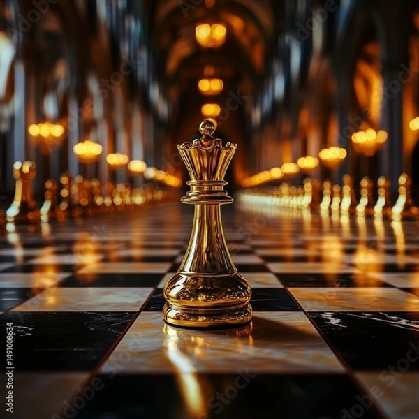 Fototapeta Chess king on the chessboard. Conceptual image of business success.
