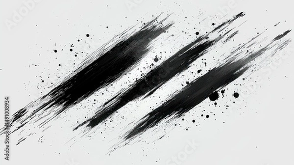 Fototapeta Black paint strokes abstract background