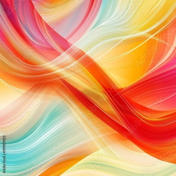Fototapeta Abstract colorful background, futuristic wavy illustration eps10 vector.