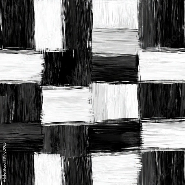 Fototapeta Seamless pattern with black and white checkered squares.