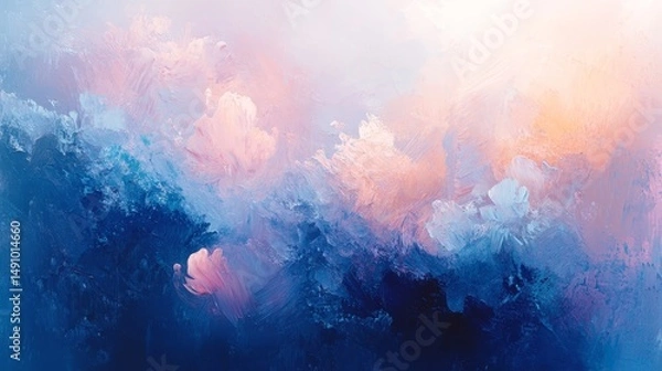 Obraz A vibrant, abstract depiction of softly blended cloudscapes.