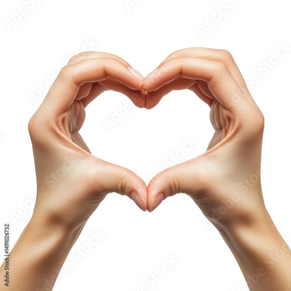 Obraz Woman Hands Showing Heart Gesture Isolated on white transparent background