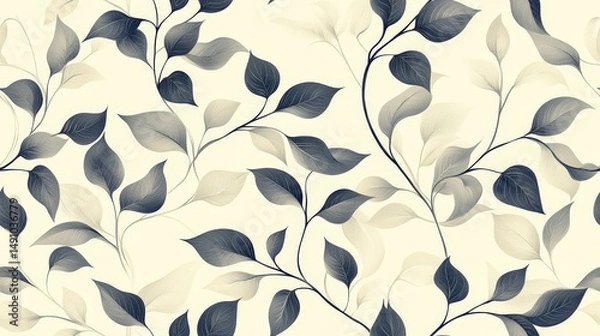 Obraz Delicate leaf pattern on a pale background.