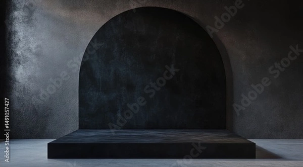 Fototapeta Dark Moody Arch Background with Platform