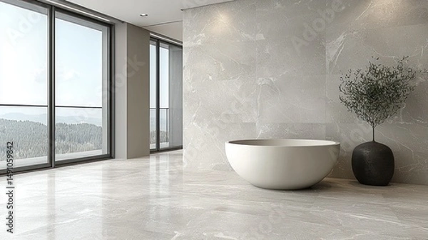 Obraz Modern bathroom with panoramic view