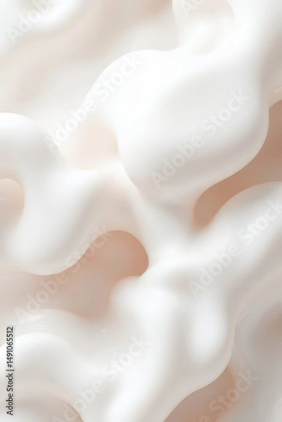 Obraz Whimsical swirls of cream-like textures on a soft background create a dreamlike atmosphere of serenity and delicacy