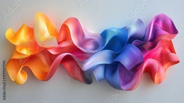 Obraz Abstract, colorful, flowing forms composition.