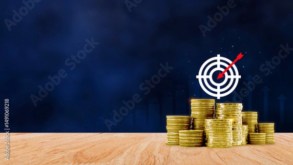 Fototapeta Savings Challenge, Saving money and financial goals or challenges concept, Turn Small Changes into Big Financial Wins. Creative Ways to Achieve Your Financial Goals.