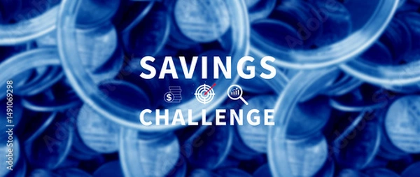 Fototapeta Savings Challenge, Saving money and financial goals or challenges concept, Turn Small Changes into Big Financial Wins. Creative Ways to Achieve Your Financial Goals.