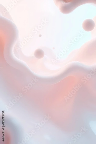 Obraz Swirling hues of pastel shades create a serene abstract landscape, evoking feelings of calm and tranquility