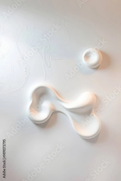 Obraz Unique abstract shapes on a minimalist surface showcasing creative artistry and modern design in soft white tones