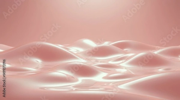 Obraz Soft undulations of pink liquid create a serene landscape bathed in gentle light