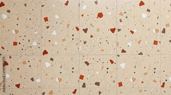 Obraz Bright and playful terrazzo floor pattern adds character to modern interior spaces
