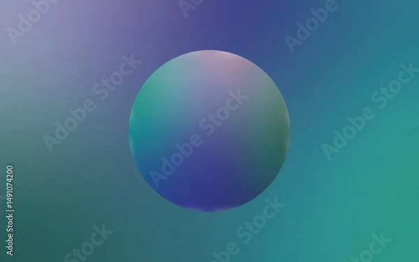 Fototapeta Abstract minimalistic design featuring a soft blurred gradient sphere centered on a smooth gradient background.