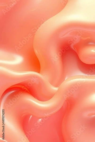 Obraz Fluid swirls of soft coral hues create an abstract dance of color and texture in a serene composition