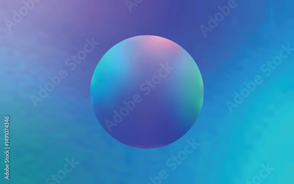 Fototapeta Abstract minimalistic design featuring a soft blurred gradient sphere centered on a smooth gradient background.