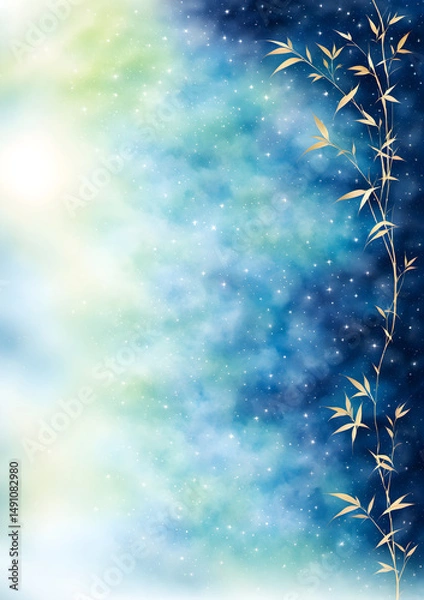 Obraz 星がきらめく夜空の背景素材