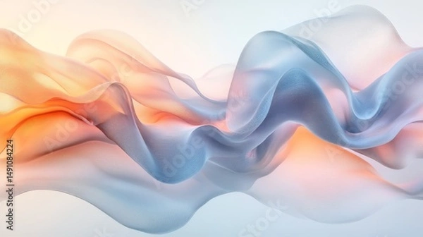 Obraz Abstract flowing forms in pastel hues.