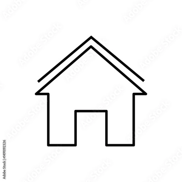 Fototapeta House icon line art. Home page icon. Set of house or building layers and outlines. Vector illustration.