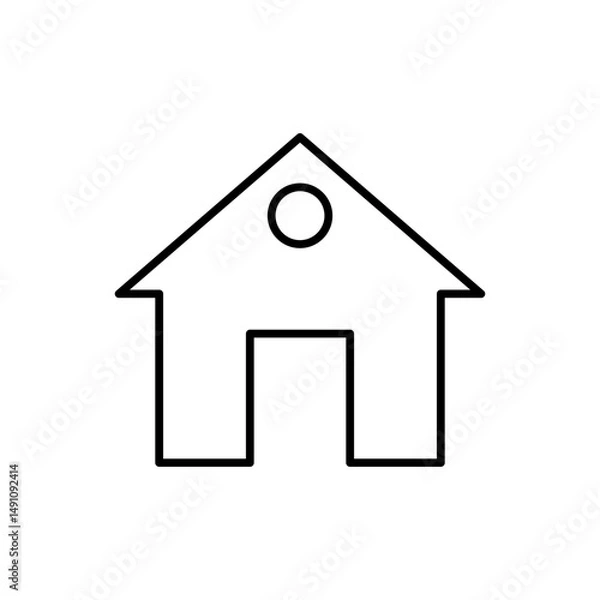 Fototapeta House icon line art. Home page icon. Set of house or building layers and outlines. Vector illustration.