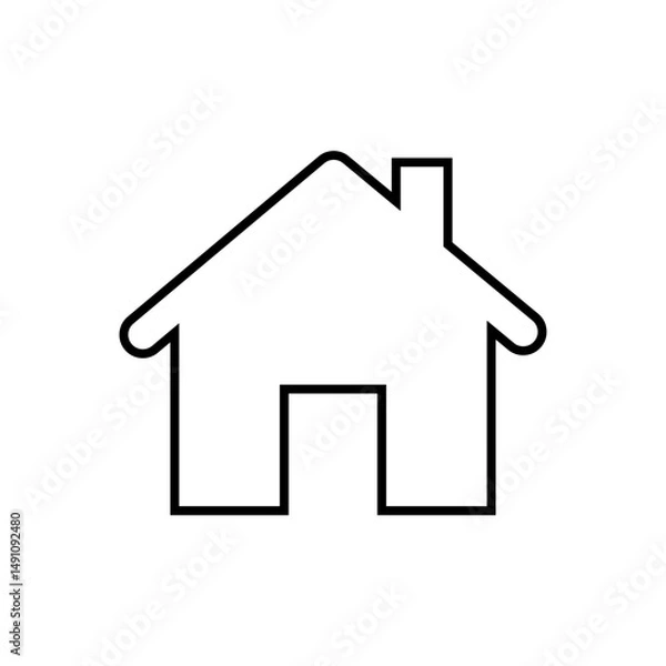Fototapeta House icon line art. Home page icon. Set of house or building layers and outlines. Vector illustration.