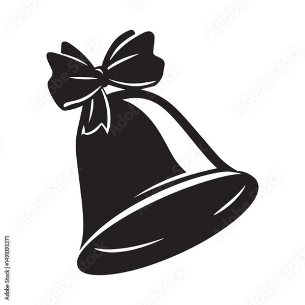Obraz Christmas bell Vector Illustration, bell Vector Art, Christmas bell Silhouette, New Year Vector Icon element, Isolated white background