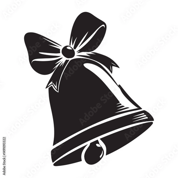 Obraz Christmas bell Vector Illustration, bell Vector Art, Christmas bell Silhouette, New Year Vector Icon element, Isolated white background