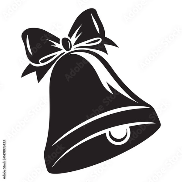 Obraz Christmas bell Vector Illustration, bell Vector Art, Christmas bell Silhouette, New Year Vector Icon element, Isolated white background
