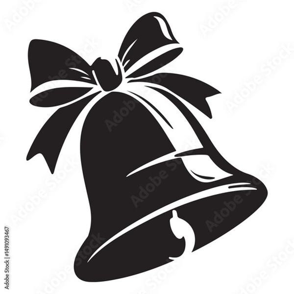 Obraz Christmas bell Vector Illustration, bell Vector Art, Christmas bell Silhouette, New Year Vector Icon element, Isolated white background