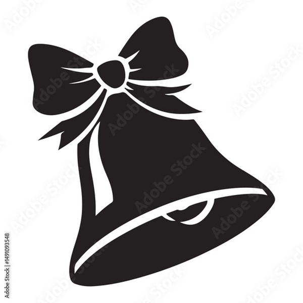Obraz Christmas bell Vector Illustration, bell Vector Art, Christmas bell Silhouette, New Year Vector Icon element, Isolated white background